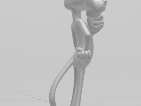 Bonecos 3d style manga anime pink panther caricato 3D Print Model