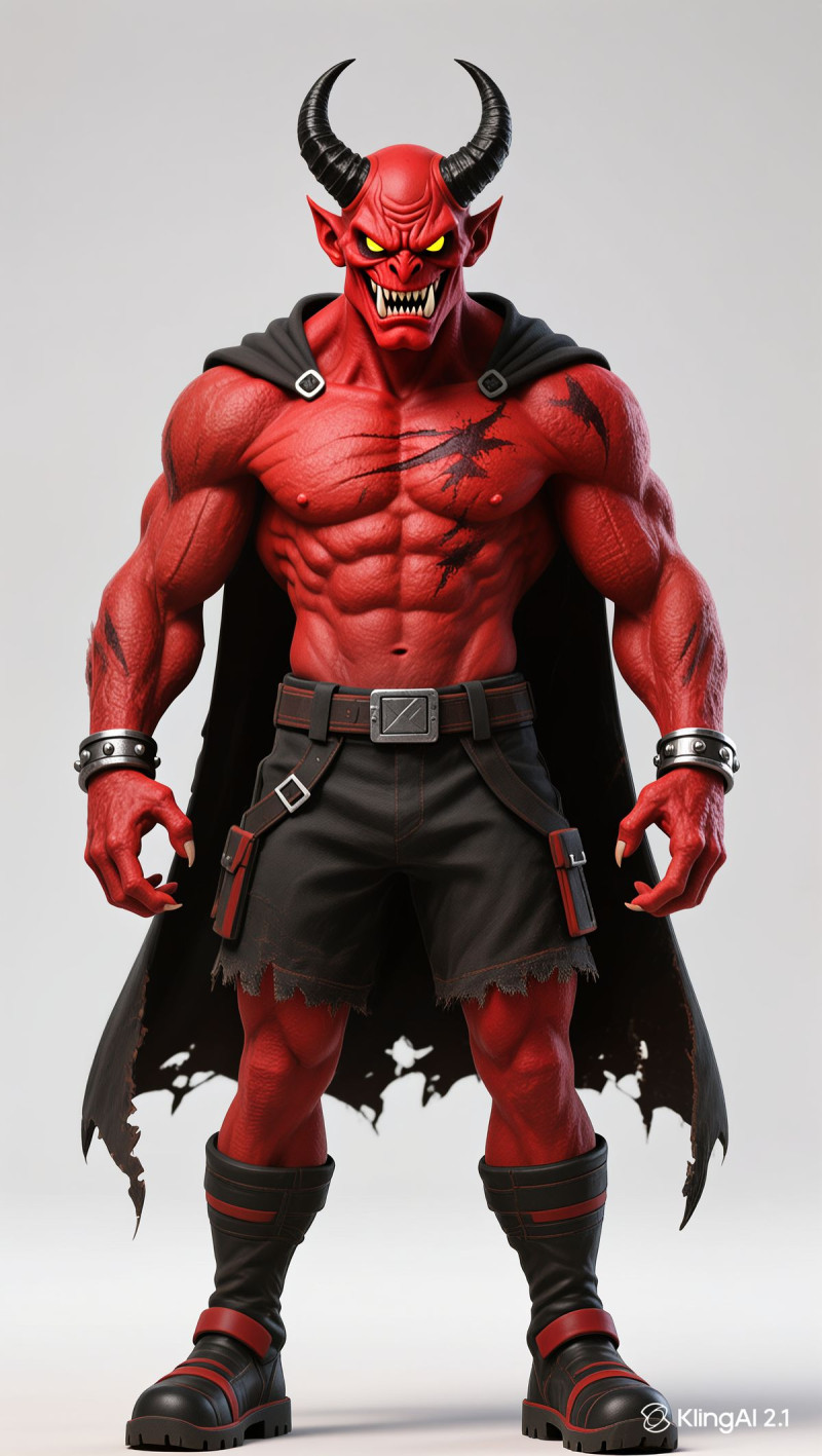 Bonecos 3D 风格漫画动漫 Demonio 恶魔恶魔 caricato 3D 打印模型 .c4d .max .obj .3ds .fbx .stl .blend