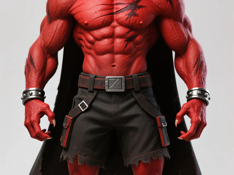 Bonecos gaya 3d manga anime demonio setan setan karicato Model Cetak 3D