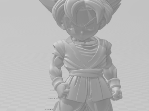 Bonecos 3d style manga anime dragon ball caricato 3D Print Model
