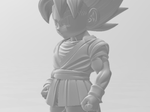 Bonecos 3d style manga anime dragon ball caricato 3D Print Model