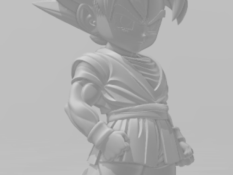 Bonecos 3d style manga anime dragon ball caricato 3D Print Model