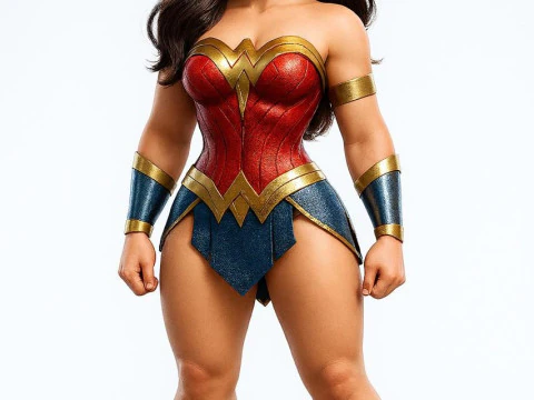 Bonecos estilo 3d mangá anime mulher maravilha caricato Modelo de Impressão 3D