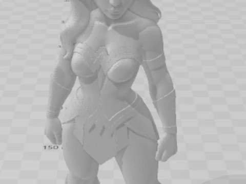 Bonecos 3d style manga anime wonder woman caricato 3D Print Model