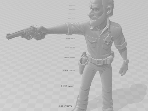 Bonecos 3D 风格漫画动漫 walkdead xerife caricato 3D 打印模型