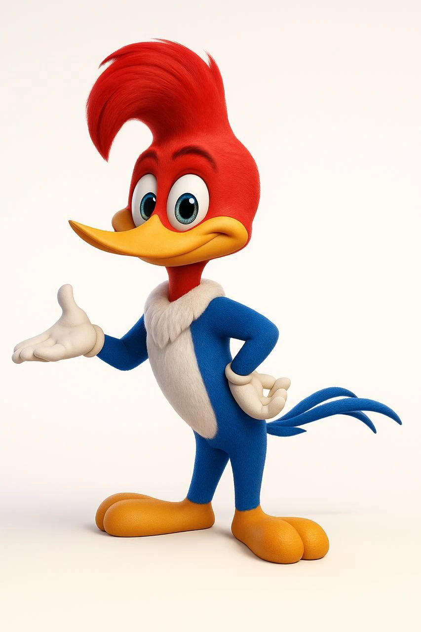 Bonecos 3d style manga anime wood woodpecker pica pau caricato 3D Print Model .c4d .max .obj .3ds .fbx .stl .blend 