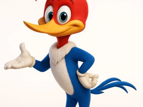 Bonecos estilo 3d manga anime pájaro carpintero pica pau caricato Modelo de impresión 3D