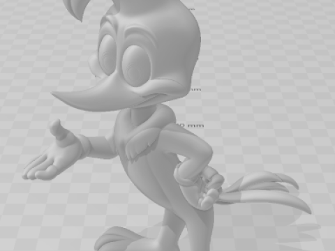 Bonecos 3d style manga anime wood woodpecker pica pau caricato 3D Print Model