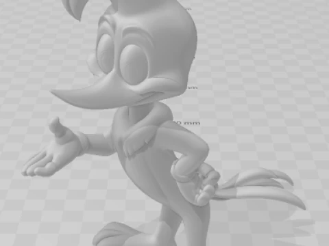 Bonecos 3d style manga anime wood woodpecker pica pau caricato 3D Print Model