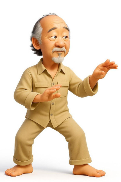 Bonecos 3d style manga anime miyagi karate kid caricato Modello di stampa 3D .c4d .max .obj .3ds .fbx .stl .blend 