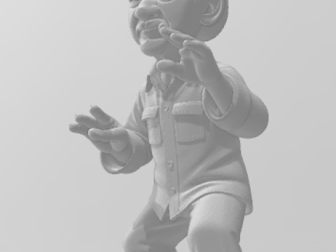 Bonecos 3d style manga anime miyagi karate kid caricato Modello di stampa 3D