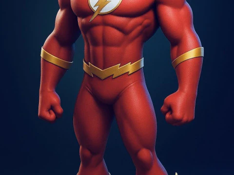 Bonecos estilo 3d manga anime flash liga justicia caricato Modelo de impresión 3D