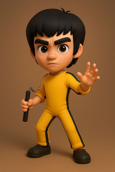 Bonecos 3d style manga anime bruce lee caricato 3D Print Model .c4d .max .obj .3ds .fbx .stl .blend 