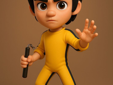 Bonecos 3D-stijl manga anime bruce lee caricato 3D printmodel