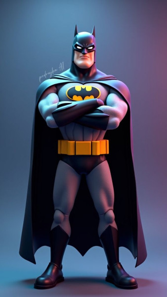 Bonecos 3D-stijl manga anime Batman caricato 3D printmodel .c4d .max .obj .3ds .fbx .stl .blend 