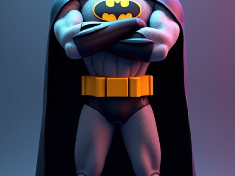 Bonecos 3D styl manga anime Batman caricato Model do druku 3D