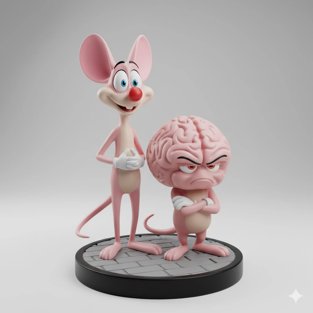 Bonecos 3d style manga anime pink e cerebro halloween caricato 3D Print Model .c4d .max .obj .3ds .fbx .stl .blend 