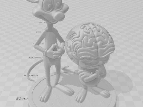 Bonecos 3d style manga anime pink e cerebro halloween caricato 3D Print Model
