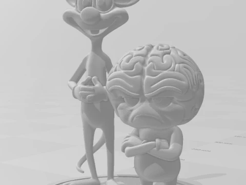 Bonecos 3d style manga anime pink e cerebro halloween caricato 3D Print Model
