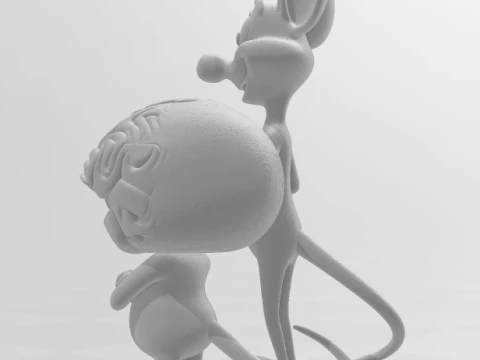 Bonecos 3d style manga anime pink e cerebro halloween caricato 3D Print Model