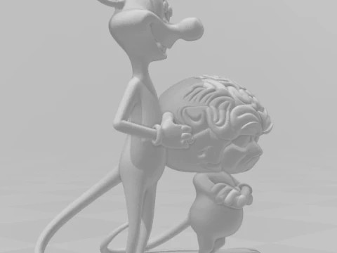 Bonecos 3d style manga anime pink e cerebro halloween caricato 3D Print Model