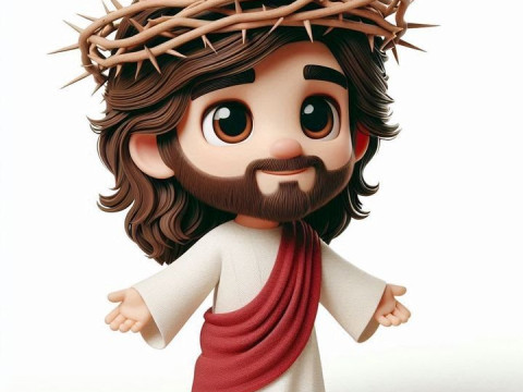 Bonecos 3d style manga anime jesus caricato 3D Print Model