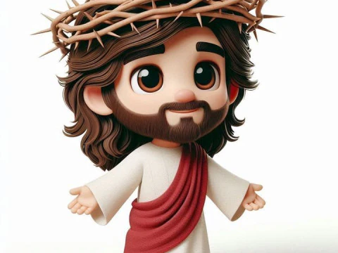 Bonecos 3d style manga anime jesus caricato 3D Print Model
