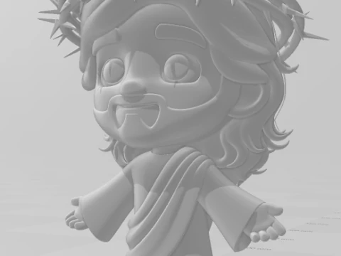 Bonecos 3d style manga anime jesus caricato 3D Print Model