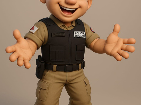 Bonecos 3d style manga anime police policia militar caricato 3D Print Model