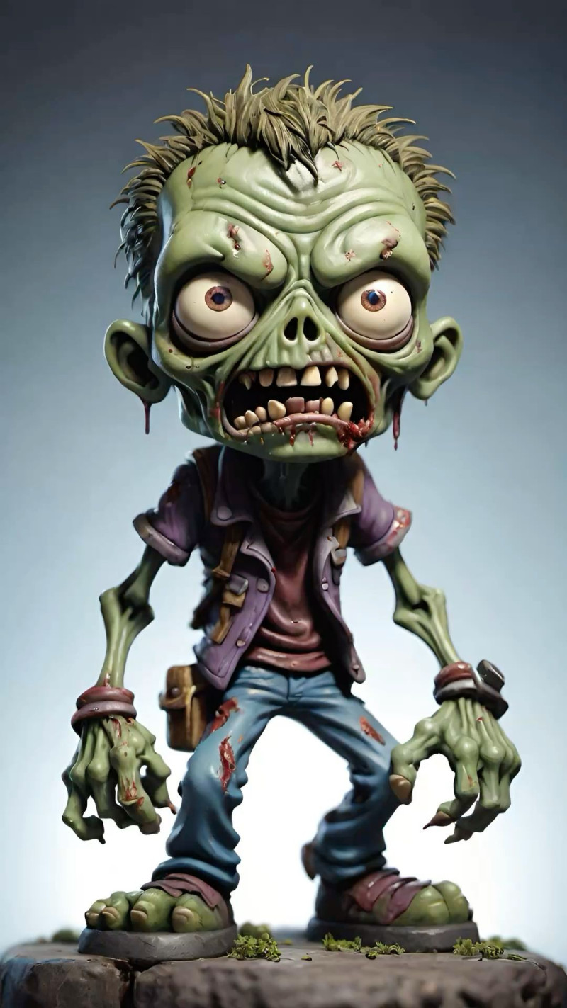 Bonecos 3d style manga anime zombie caricato 3D Print Model .c4d .max .obj .3ds .fbx .stl .blend