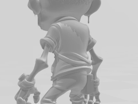 Bonecos 3d style manga anime zombie caricato 3D Print Model