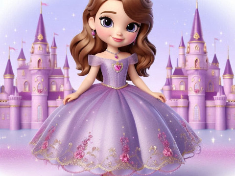 Bonecos 3D стиль манга аниме принцесса София Карикато 3D Принт Модель