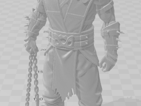 Bonecos 3d style manga anime scorpion mortal kombat caricato 3D Print Model