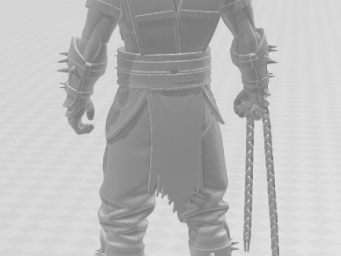 Bonecos 3d style manga anime scorpion mortal kombat caricato 3D Print Model