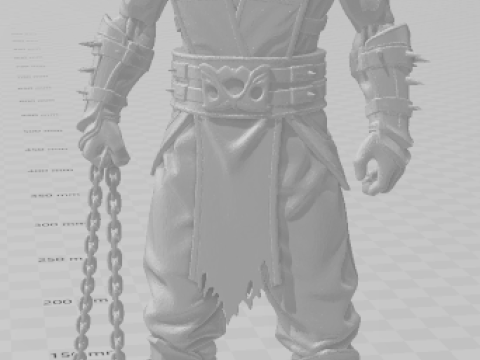 Bonecos 3d style manga anime scorpion mortal kombat caricato 3D Print Model