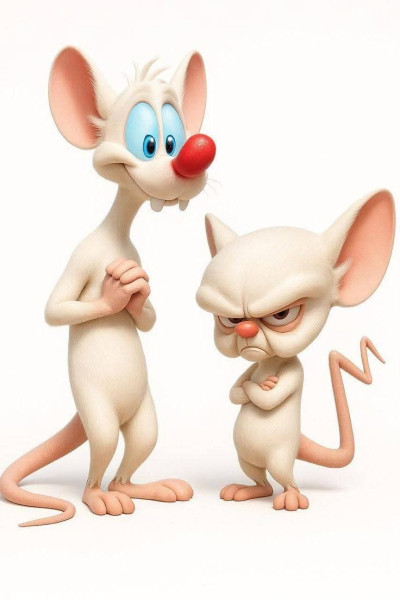 Bonecos 3D styl manga anime różowy i cerebro caricato Model do druku 3D .c4d .max .obj .3ds .fbx .stl .blend