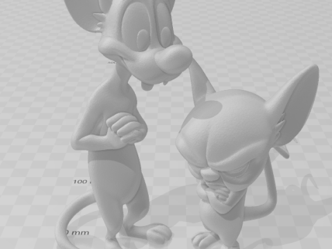 Bonecos 3D styl manga anime różowy i cerebro caricato Model do druku 3D