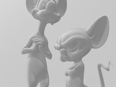 Bonecos 3D styl manga anime różowy i cerebro caricato Model do druku 3D