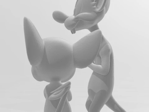 Bonecos 3d style manga anime pink e cerebro caricato 3D Print Model