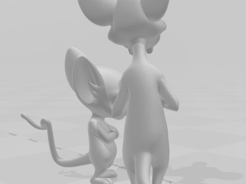 Bonecos 3D styl manga anime różowy i cerebro caricato Model do druku 3D