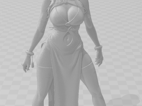 Bonecos 3d style manga anime women lolli caricato 3D Print Model