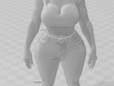 Bonecos 3d style manga anime women lolli caricato 3D Print Model