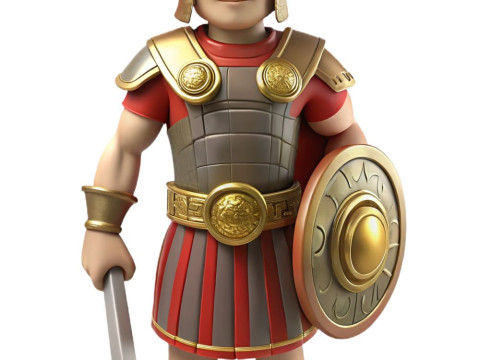 Bonecos 3d стиль манга аніме солдат roma romano caricato 3D Принт Модель