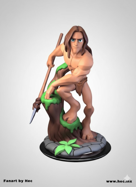 Bonecos 3D styl manga anime Tarzan Disney Caricato Model do druku 3D .c4d .max .obj .3ds .fbx .stl .blend 