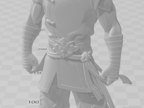 Bonecos 3d style manga anime warrior guerreiro chines caricato 3D Print Model