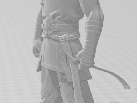 Bonecos 3d style manga anime warrior guerreiro chines caricato 3D Print Model