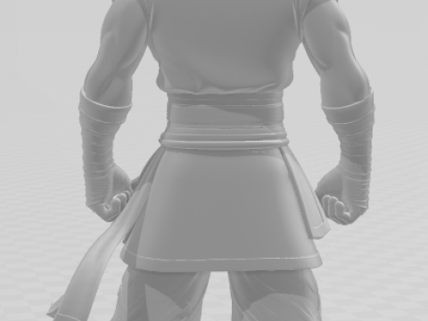 Bonecos 3d style manga anime warrior guerreiro chines caricato 3D Print Model