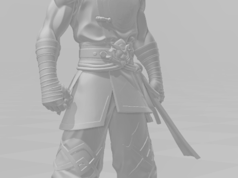 Bonecos 3d style manga anime warrior guerreiro chines caricato 3D Print Model