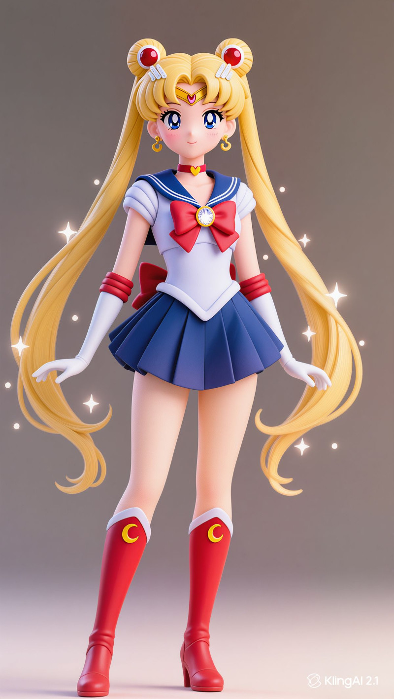 Bonecos 3d style manga anime warrior sailor moon caricato 3D Print Model .c4d .max .obj .3ds .fbx .stl .blend