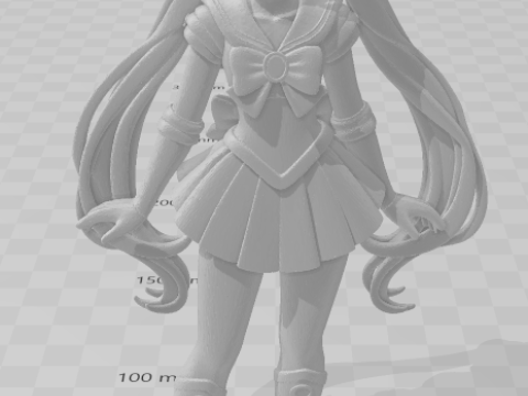 Bonecos 3d style manga anime warrior sailor moon caricato 3D Print Model